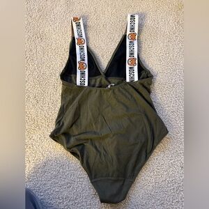 New- Moschino Lingerie Cotton Bodysuit - Military Green - Size S - $160 RRP